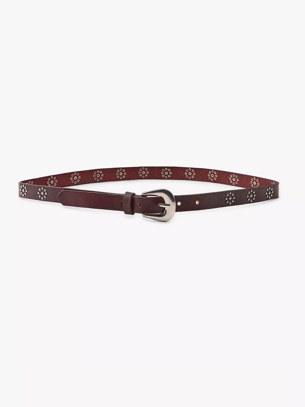 NWT ZARA Studded genuine leather belt in brown